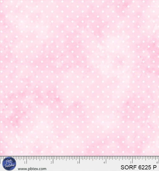 Sorbet Flannel Pink Pin Dot Cotton 44" / 45" Fabric per yard