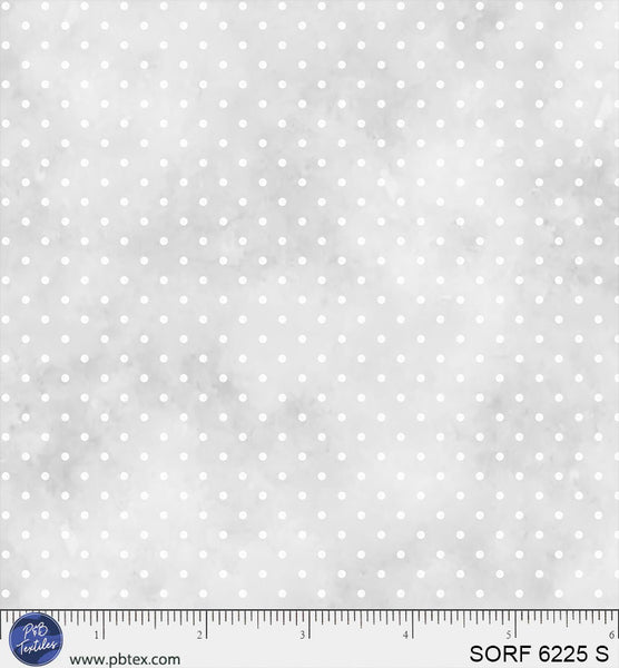 Sorbet Flannel Grey Pin Dot Cotton 44" / 45" Fabric per yard