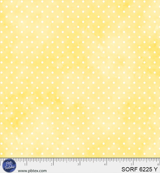 Sorbet Flannel Yellow Pin Dot Cotton 44" / 45" Fabric per yard