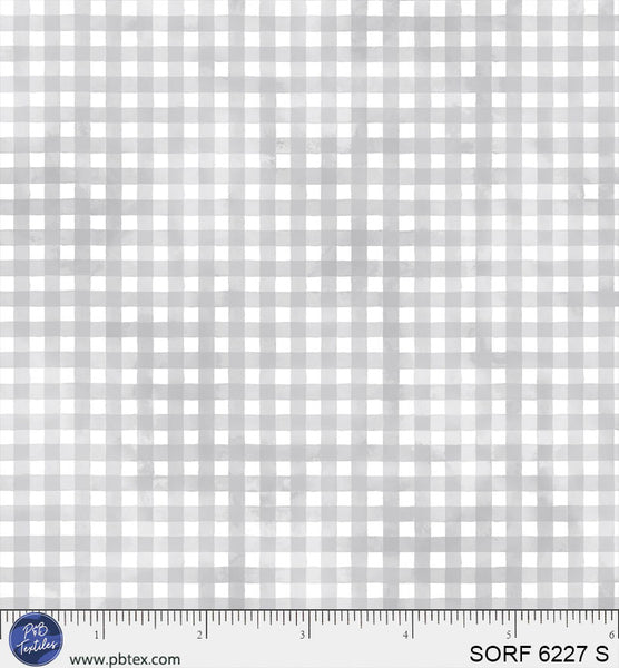 Sorbet Flannel Grey Gingham Cotton 44" / 45" Fabric per yard