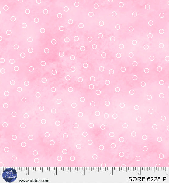 Sorbet Flannel Pink Open Dot Cotton 44" / 45" Fabric per yard