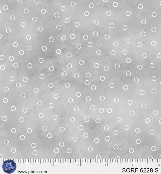 Sorbet Flannel Grey Open Dot Cotton 44" / 45" Fabric per yard