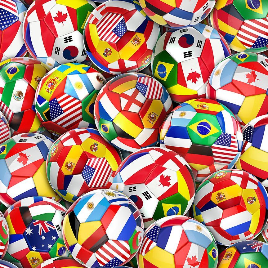 Multi International Soccer Fitness Fanatic 44"/45" Fabric Per Yard