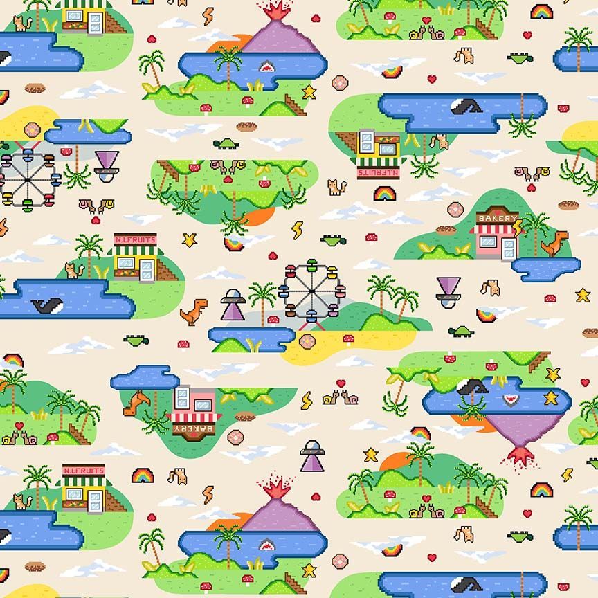 Game Over Cotton 44"/45" Fabric Per Yard