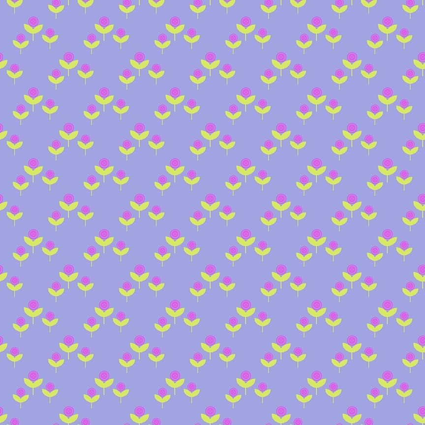 Lavender Cute As A Button Cotton 44"/45" Fabric Per Yard
