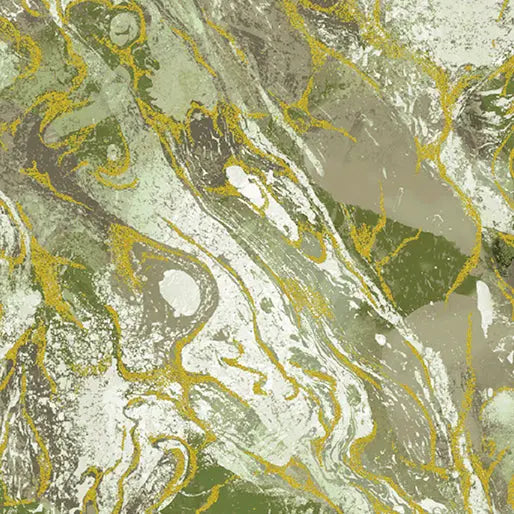 Sage Marbled Earth Cotton 44/45" Fabric Per Yard