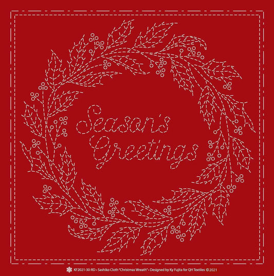 Sashiko Cloth Christmas WreathRD