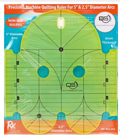 Quilters Select 6" & 1"  MACHINE QUILT RULER