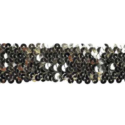 Sequin Trim 1-1/2-Inch Wide Polyester Stretchable Sequin Trim Rolls for Arts and Crafts, 10-Yard BQ-303