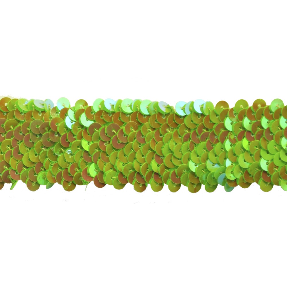 Sequin Trim 1-1/2-Inch Wide Polyester Stretchable Sequin Trim Rolls for Arts and Crafts, 10-Yard BQ-303