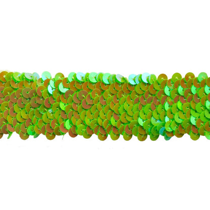 Sequin Trim 1-1/2-Inch Wide Polyester Stretchable Sequin Trim Rolls for Arts and Crafts, 10-Yard BQ-303