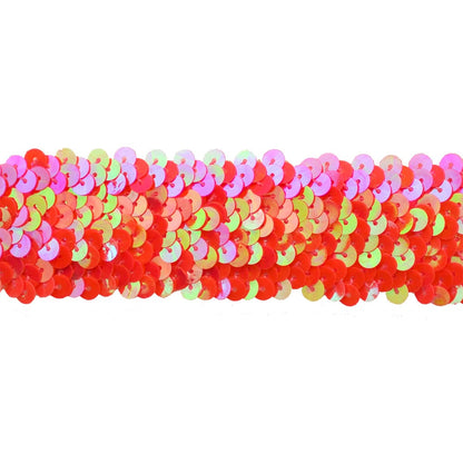 Sequin Trim 1-1/2-Inch Wide Polyester Stretchable Sequin Trim Rolls for Arts and Crafts, 10-Yard BQ-303