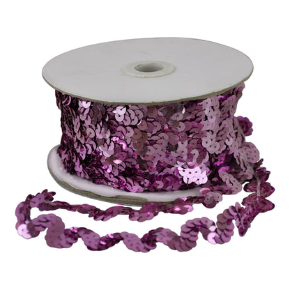 Sequin Trim 1/2-Inch Wide Polyester Non Stretch Rolls for Arts and Crafts, 25-Yard, BQ-304