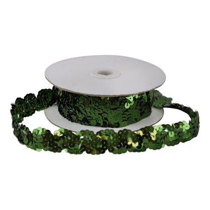 Sequin Trim 1-Inch Wide Polyester Non Stretch Sequin Trim Rolls for Arts and Crafts, 10-Yard