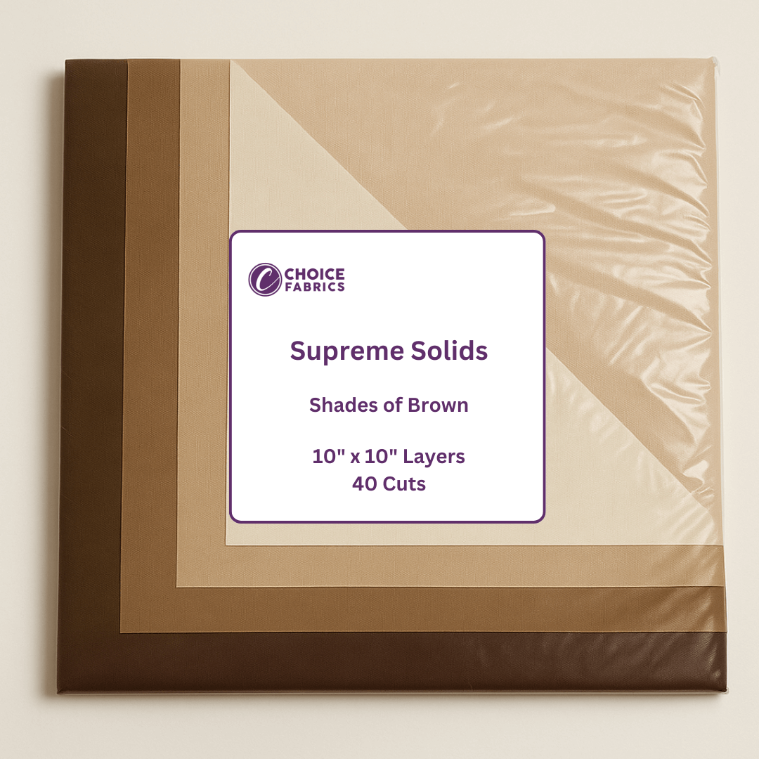 Supreme Solids - 10" Squares - Shades of Brown (40 Squares)