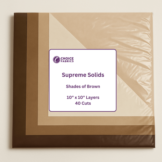 Supreme Solids - 10" Squares - Shades of Brown (40 Squares)