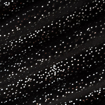 Sparkle Cuddle Glitter Black/Silver 58" - 60" Fabric per yard