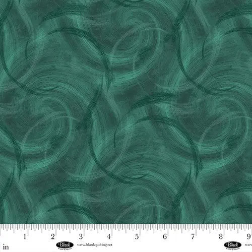 Spin Flannel 108" Satin Moon Designs Green Cotton Wideback Fabric per yard