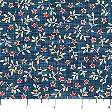 Star Blender Navy Farmhouse 28608-48 Cotton 44"/45" Fabric Per Yard