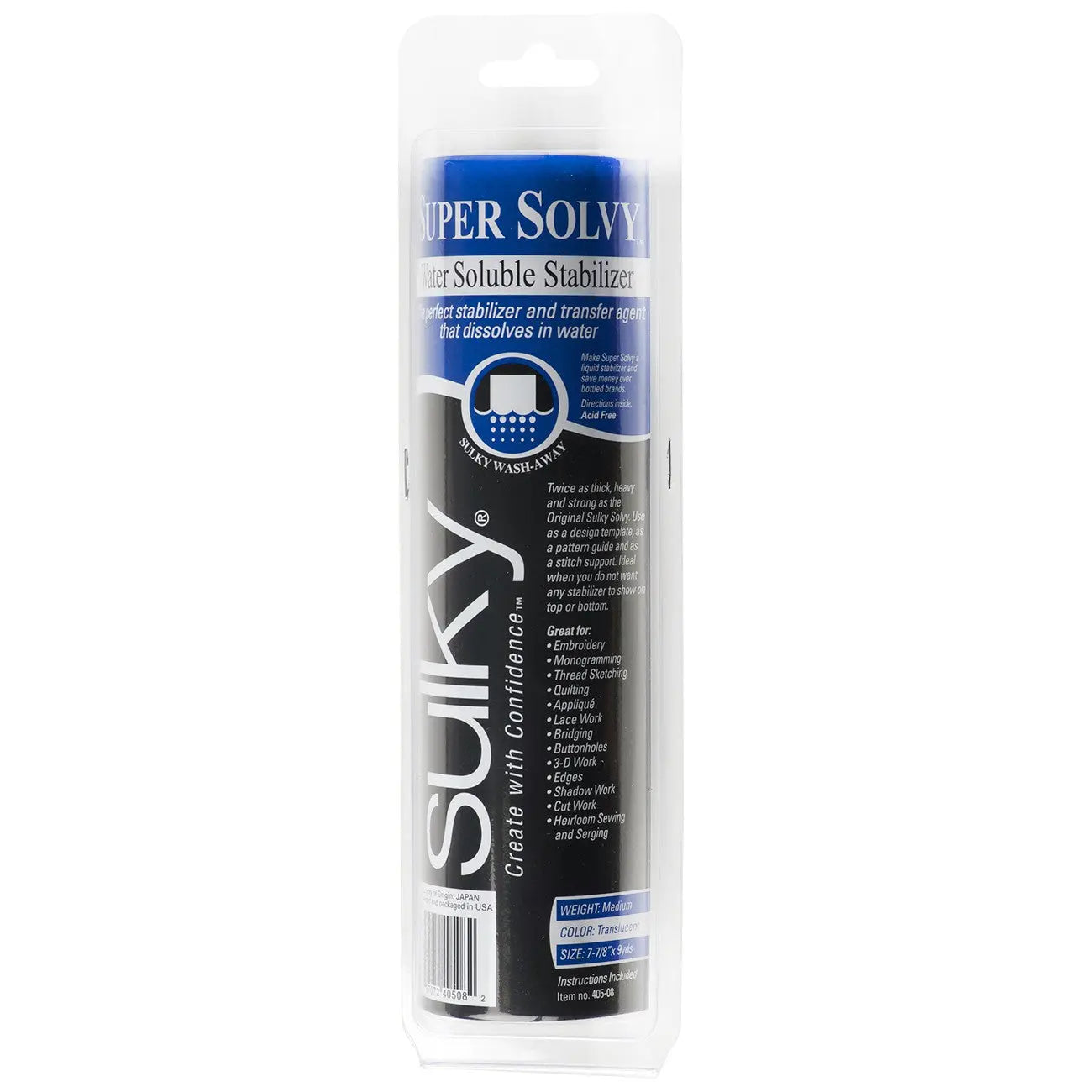 Super Solvy Water Soluble Stabilizer 8in x 9yds