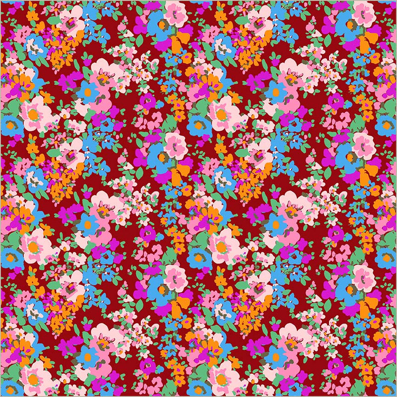 Sweet Talk Leann Crimson Cotton 44/45 Fabric Per Yard
