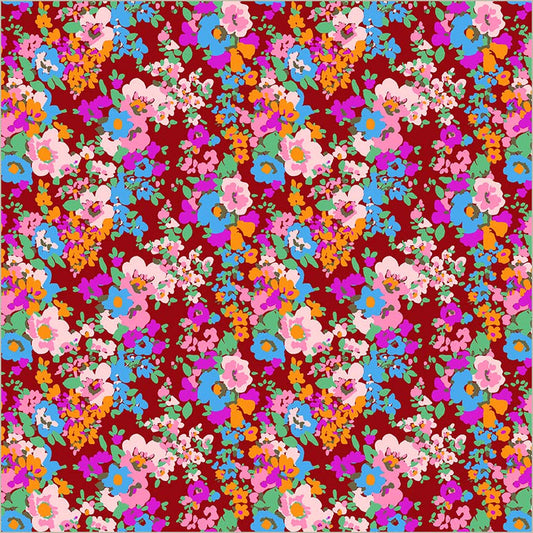 Sweet Talk Leann Crimson Cotton 44/45 Fabric Per Yard