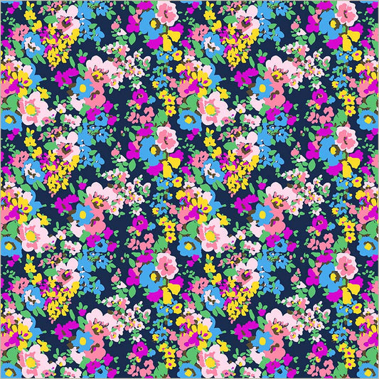 Sweet Talk Leann Midnight Cotton 44/45 Fabric Per Yard
