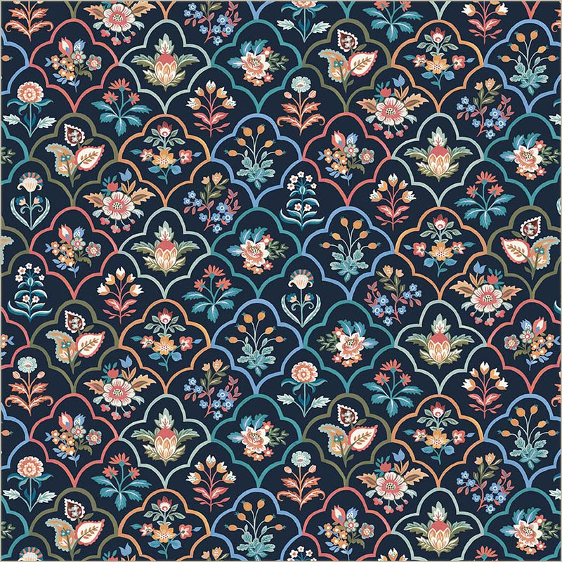 Tapestry Botanica Indigo Cotton 43/44 Fabric Per Yard