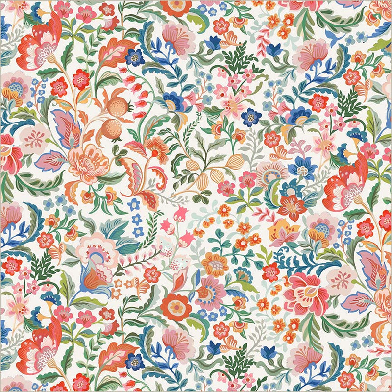Tapestry Legacy Blooms Ivory Cotton 43/44 Fabric Per Yard