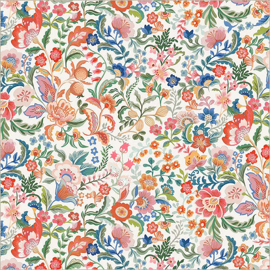 Tapestry Legacy Blooms Ivory Cotton 43/44 Fabric Per Yard