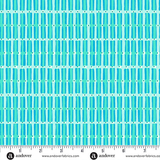 Teal Shelved Cotton 44"/45" Fabric Per Yard