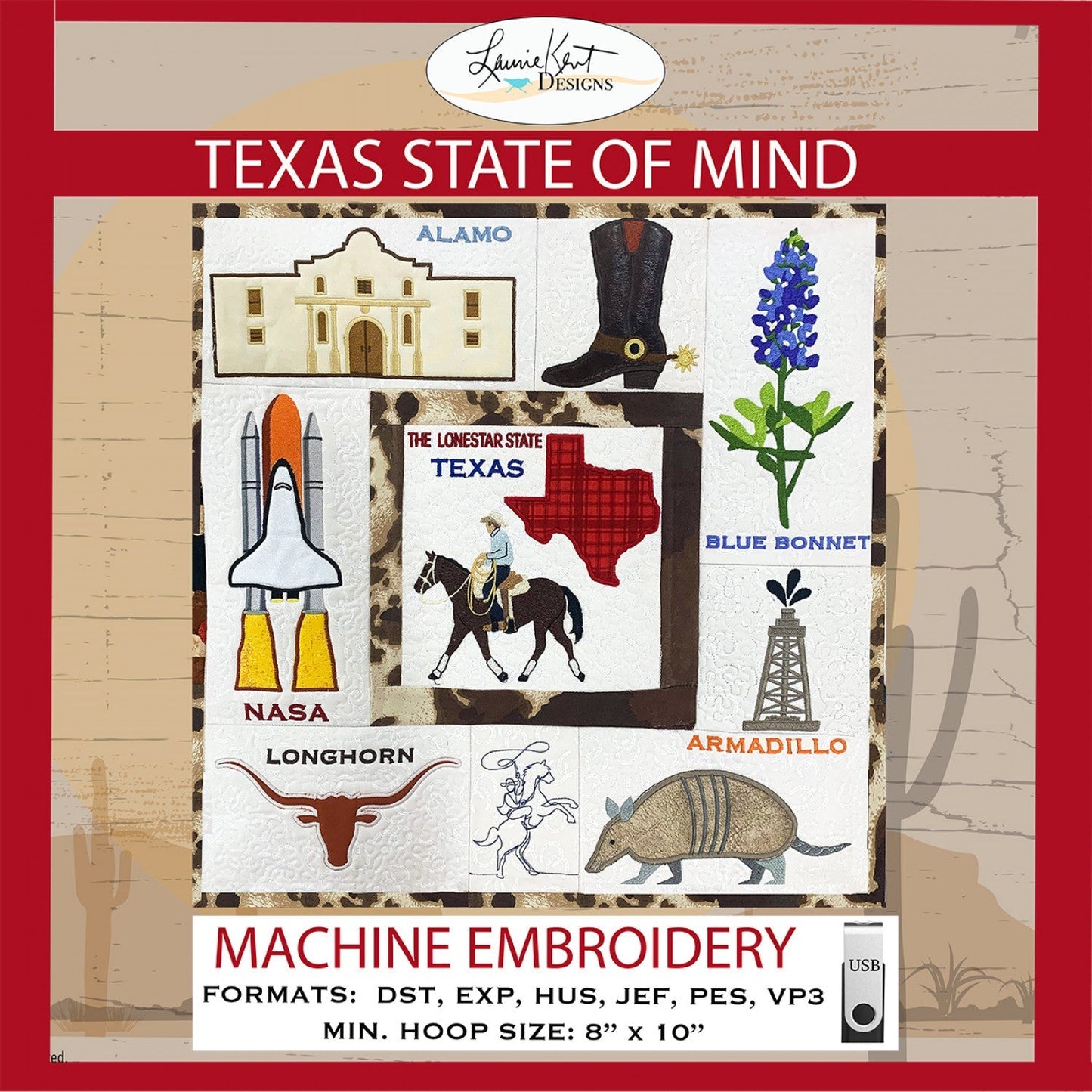 Texas State of Mind Embroidery Pattern