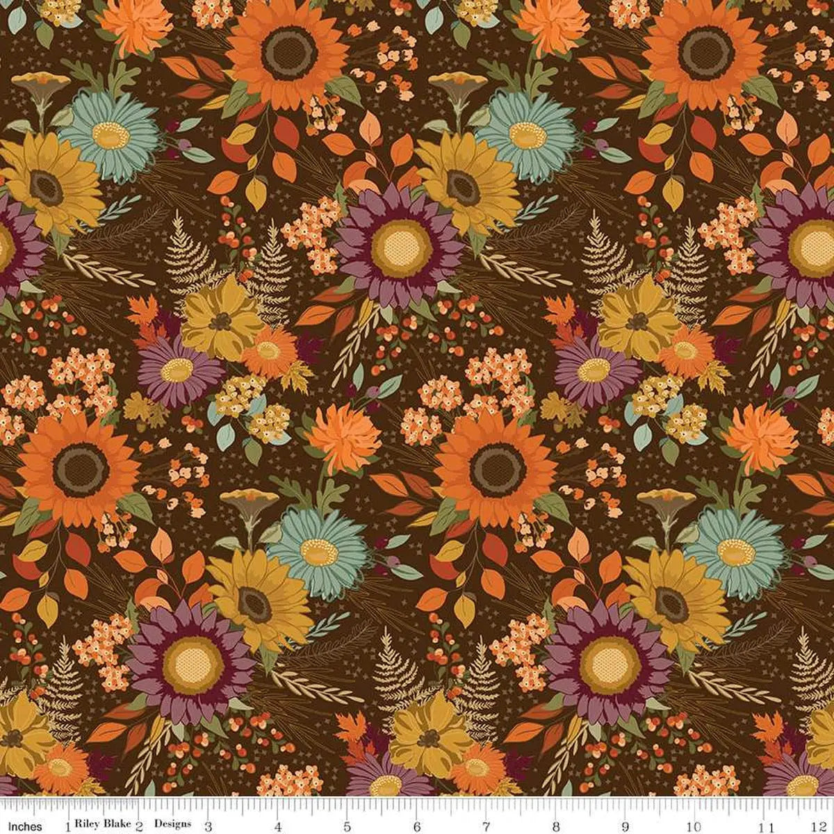 The Awe of Autumn Main Brown 43"/44" Fabric Per Yard