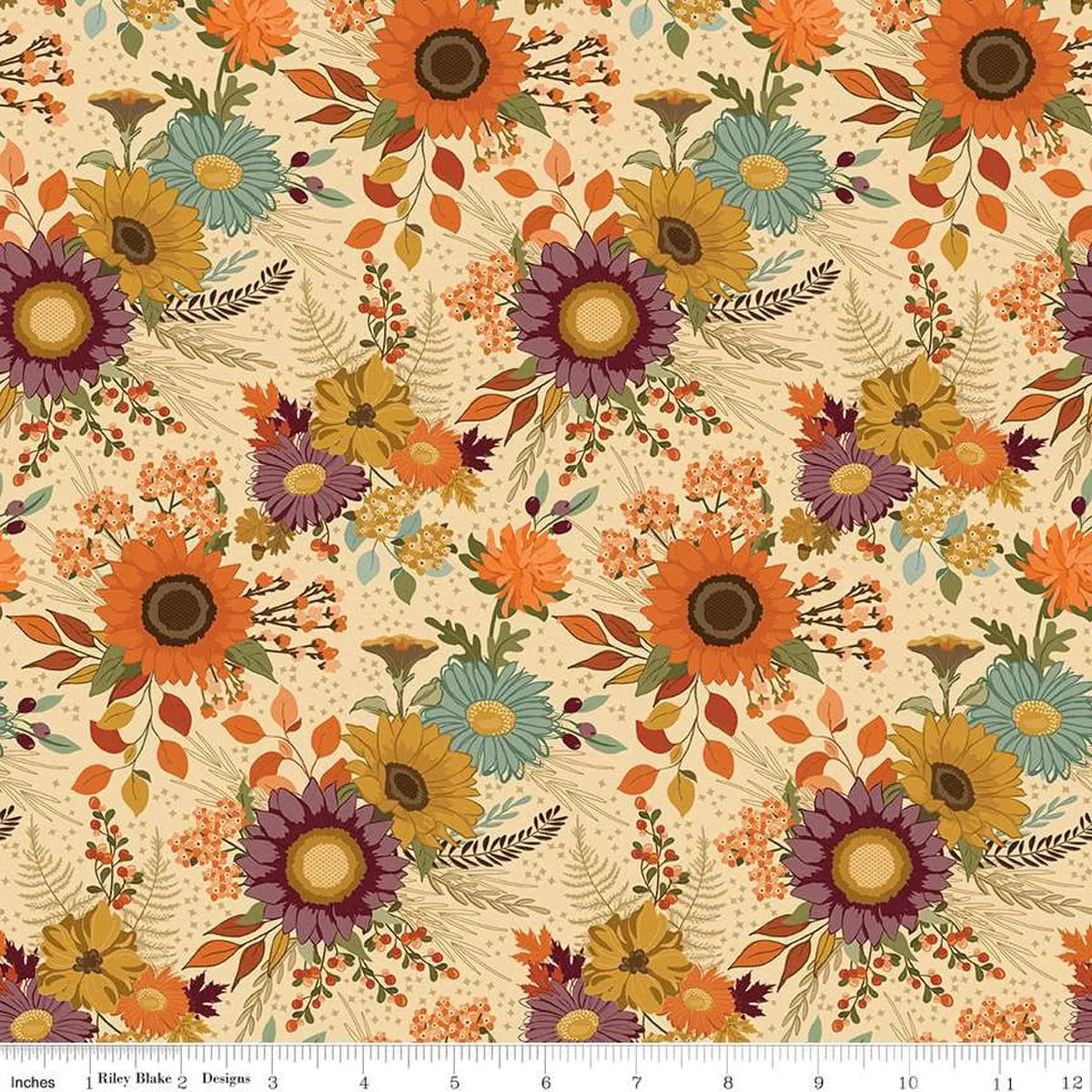 The Awe of Autumn Main Latte 43"/44" Fabric Per Yard