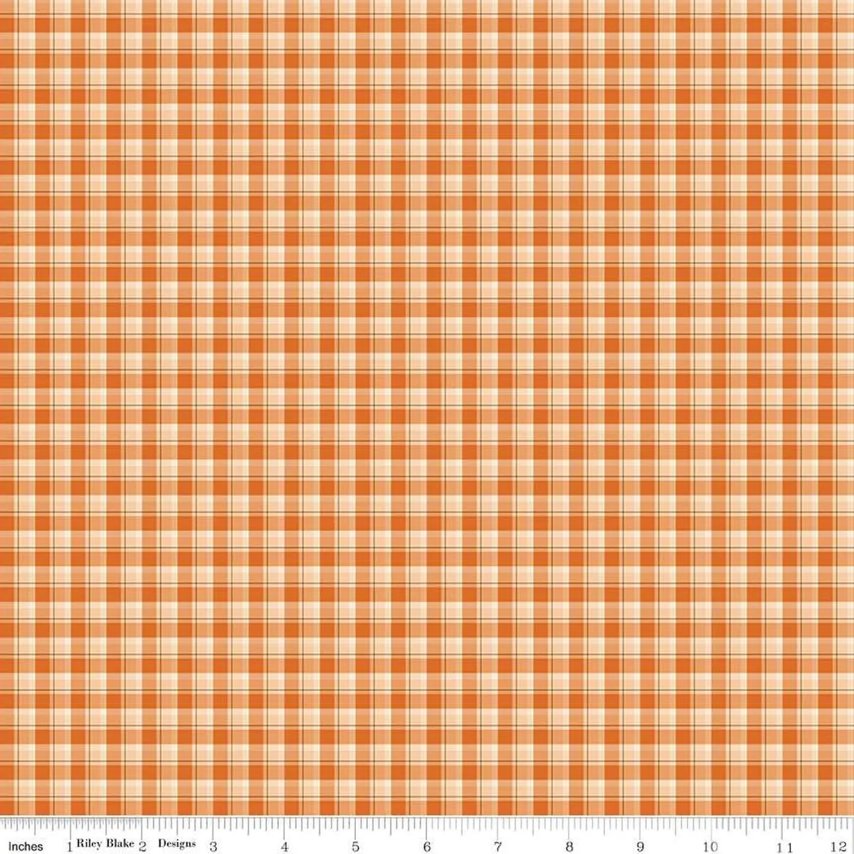 The Awe of Autumn Plaid Orange 43"/44" Fabric Per Yard