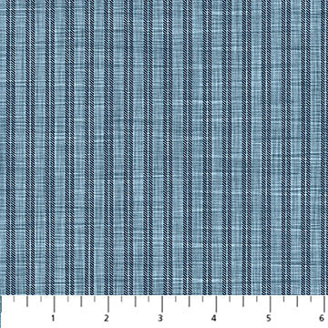 Ticking Stripe Blue Farmhouse 28609-44 Cotton 44"/45" Fabric Per Yard
