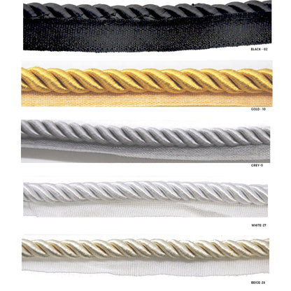Trim - Softer 3/8" Cord with Lip, 5 yard roll upholstery / drapery / crafts BC5-1012