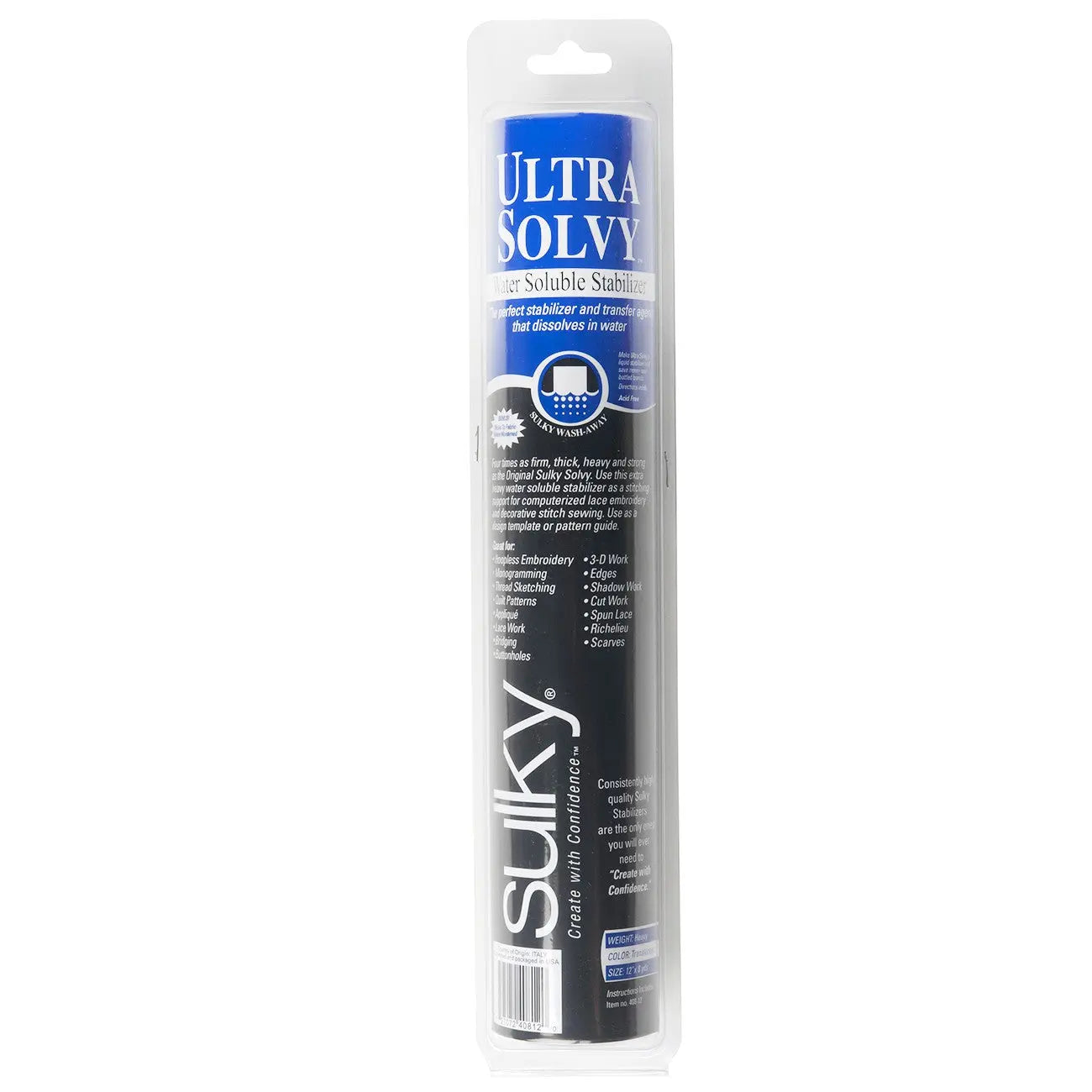 Ultra Solvy Extremely Firm & Stable Water Soluble Stabilizer 12in x 8 yds
