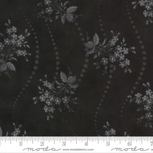 Urban Farmhouse II Oil Grey Floral Dot 44"/45" Fabric Per Yard