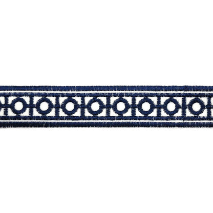 Velvet Embossed Decorative Trim Tape - 1 1/4" Width (23-30 Yard Roll) - BR-7338-05 Blue