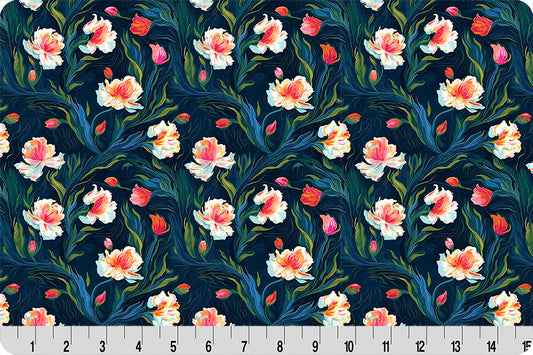 Vibrant Whispering Blooms Nightshade Quilting Cuddle Fabric Per Yard
