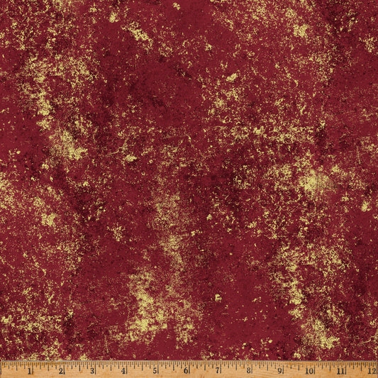 Burgundy/Gold Holiday Classics & Blenders Cotton 43"/44" Fabric Per Yard