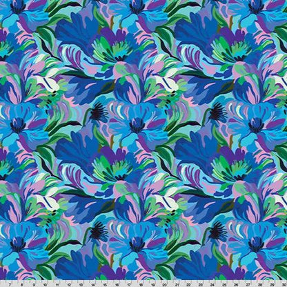 Wanderlust Florals Quilting Cuddle Blue Fabric per yard