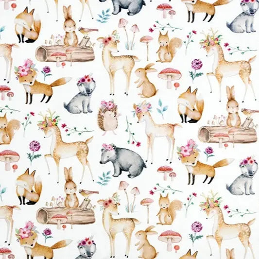 White Sweet Darlings Digital Cuddle Snow Fabric - ( 3/4 Yard Pack )
