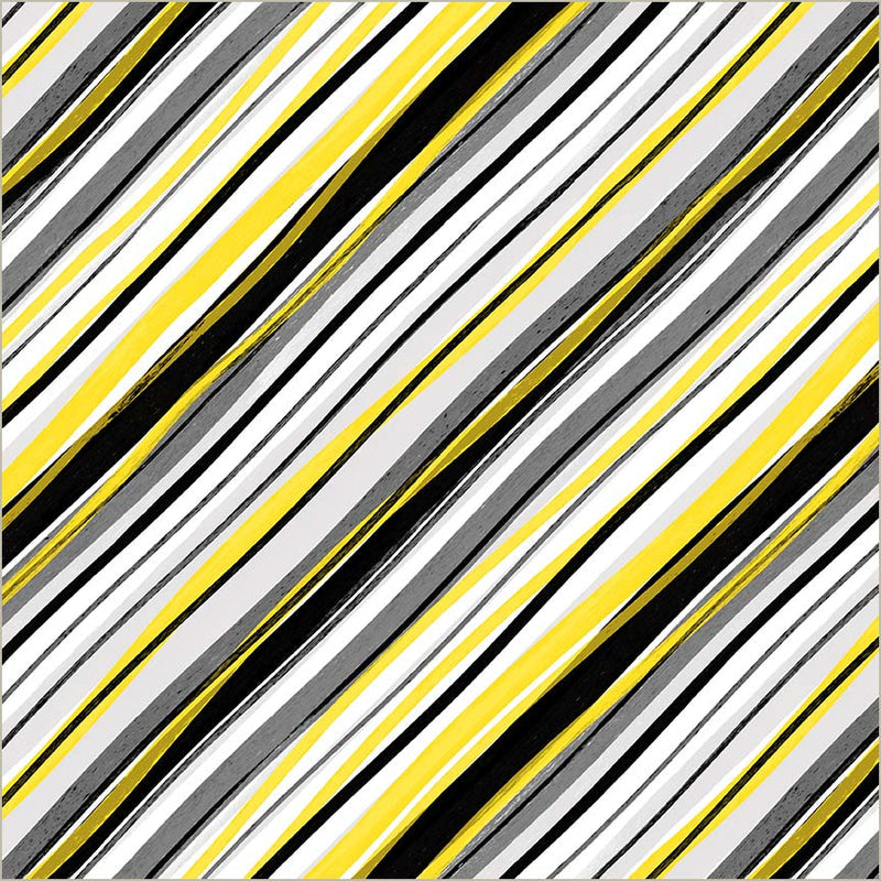 White Verona Painted Stripe Cotton 44/45 Fabric Per Yard