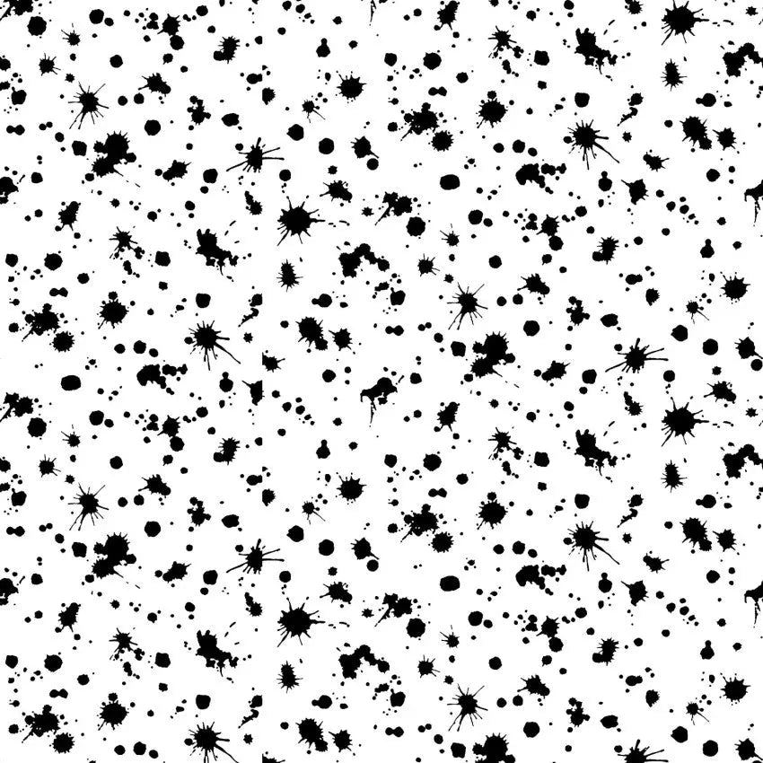 White With Black Splashes Cotton Wideback Fabric per yard