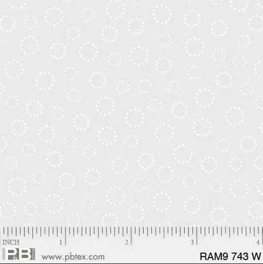 White on White Circles Ramblings Nine 44"/45" Fabric Per Yard