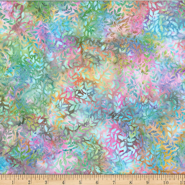 Taffy Bali Batik Packed Leaves Cotton 44"/45" Fabric Per Yard