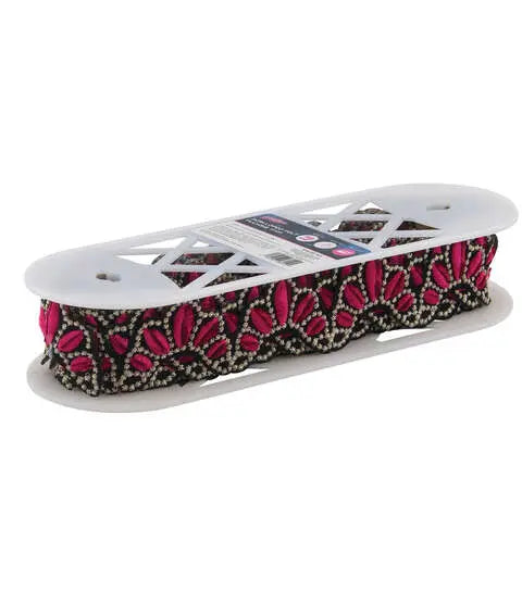 Yaya Han Iron-On Scallop Felt Fuchsia Trim - Per Yard