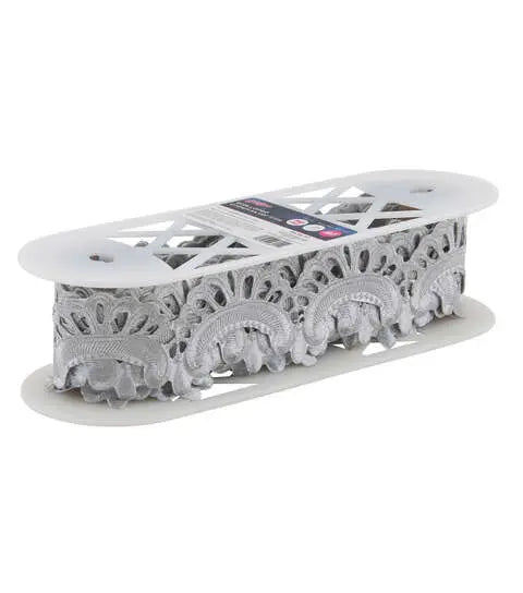 Yaya Han Iron-On Scallop Trim Silver - Per Yard